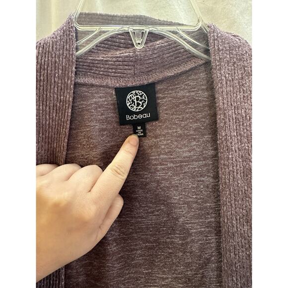 Bobeau Open Front Purple Cardigan – Size M - Picture 2 of 5